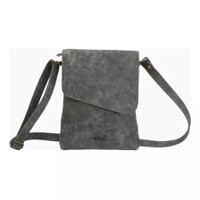 Cartera Cuero Mujer Arya Cross Gris