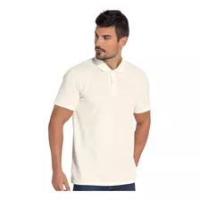 Camisa Polo Off White Em Malha Pique Com Gola Masculina