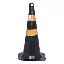 Cone Para Sinalização 75cm Transito Segurança Atenção Worker Cor Preto/amarelo