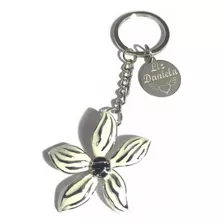 Llavero Acero Flor Esmalte Grabado Personalizado Garantía