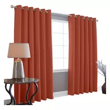 Cortinas Blackout 275cm Ancho X 215cm De Largo En 2 Paneles Color Ladrillo