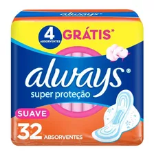 Absorventes Higiênicos Sup Proteção Suave C Abas Always 32un