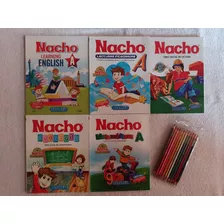 Cartillas Nacho Originales X 5 Unidades + Caja De Colores