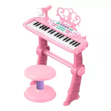 Piano Juguete Teclado Infantil Con Micrófono Y Taburete