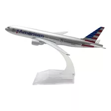 Avião Comercial Airbus / Boeing - Miniatura De Metal - 15cm Cor American Airlines - Boeing 777