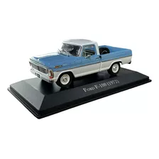 Miniatura Ford F100 1972 Azul E Branco Metal 1:43