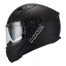 Casco Moto Mac Speed 2.0 Solid Negro Mate Doble Visor 