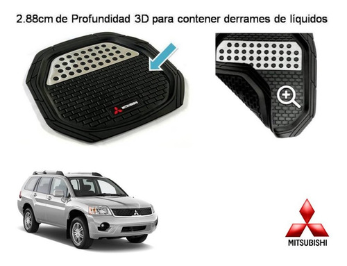 Tapetes 4pz Charola 3d Logo Mitsubishi Endeavor 2009 A 2012 Foto 4