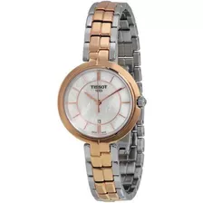 Reloj Tissot Flamingo Mujer Esfera Mother Of Pearl Boleta Color De La Correa Plateado Y Oro Rose Color Del Bisel Oro Rose