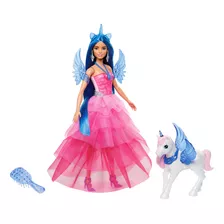 Boneca Barbie Fantasy Safira Com Unicórnio Hrr16 - Mattel