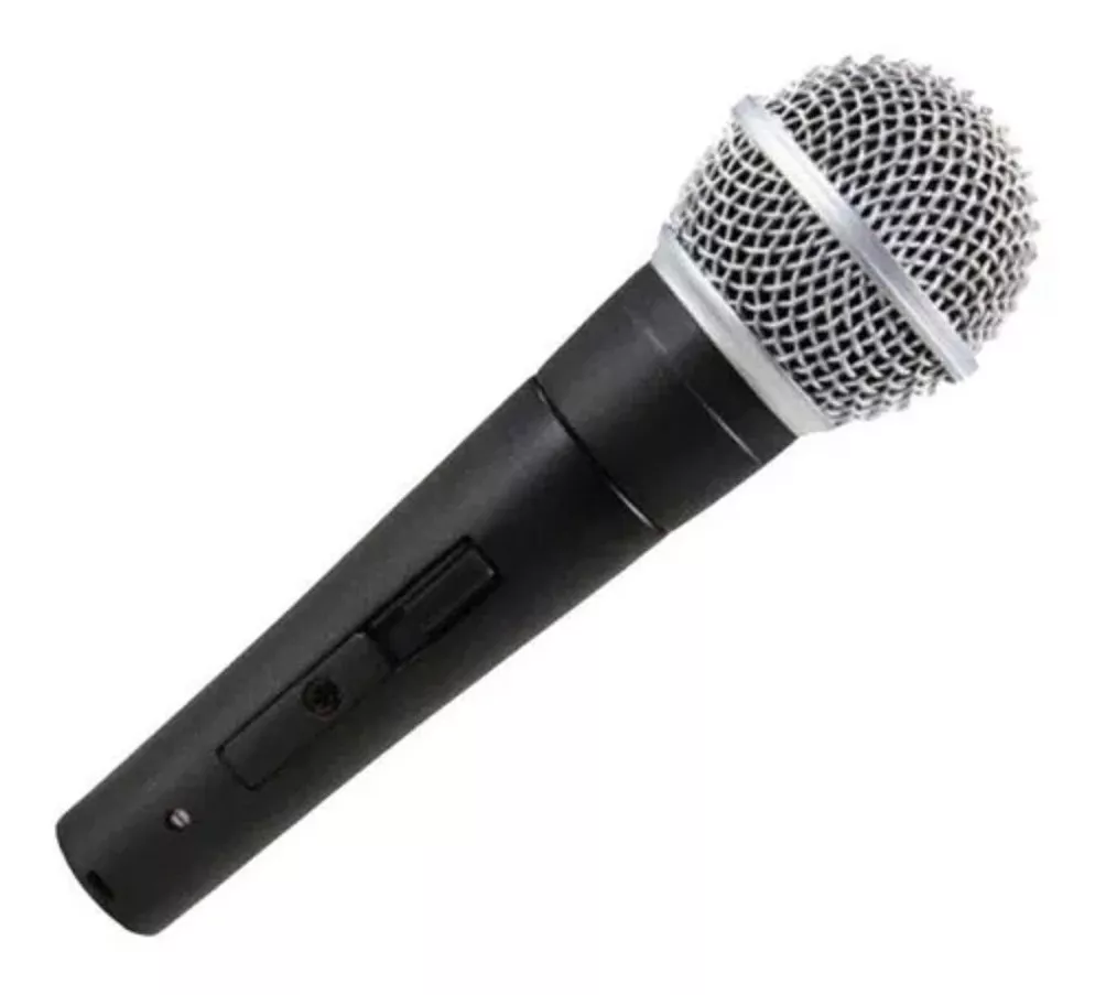 Microfone Profissional Com Fio 3 Metros + Bag + Suporte Xlr Cor Preto