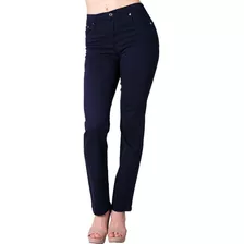 Pantalon Oggi Jeans Mujer Azul Gabardina Stretch Atraction