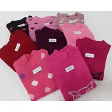 Kit C/5 Básica De Lã Blusa Menina Infantil 2 4 6 Inverno 932