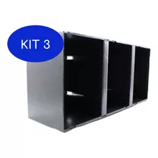 Kit 3 Porta Cd Modular (preto) Newness - Capacidade Para 45