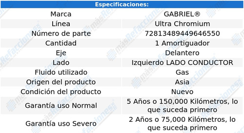 Amortiguador Ultra Chromium Del Izquierdo 6 14 Al 15 Gabriel Foto 2