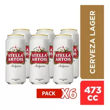 Pack 6 Cerveza Stella Artois Lata De 473cc