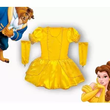 Vestido Fantasia Infantil Princesas Com Luva - Luxo