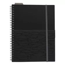 Cuaderno Oxford, A5, Poly, Cuadriculado, 70hjs, Negro 12 Pz