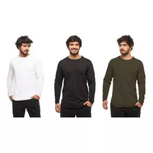 Kit 3 Camiseta Camisa Oversized Longline Masculina Ny Top C2