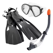 Equipo De Buceo 3 Piezas Adulto Visor Snorkel Aletas De Rana