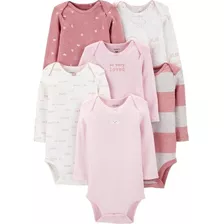 Kit Body Carters Menino Menina Original Manga Longa Rn A 24m