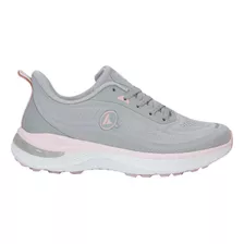 Tenis Deportivo Running Prokennex 989y Gris Y Rosa De Mujer