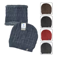 Kit Gorro De Frio E Cachecol Estilo Gola Para Inverno