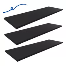 3 Prateleiras Mdf Preto 30x25 Dormitorio Sem Suporte 