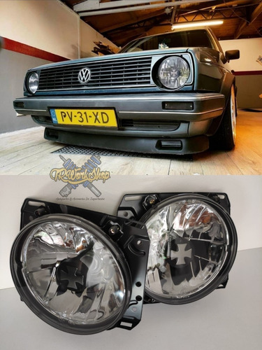 Faros Principales Vw Golf Mk2 Smoke Iron Cross (2 Pzas) Jom Foto 2