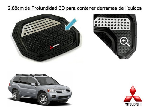 Tapetes 4pz Charola 3d Logo Mitsubishi Endeavor 2004 A 2008 Foto 4