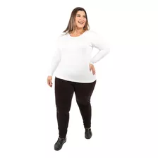 Calça Plus Size Feminina Fuso Veludo Cotele Anistia Marrom