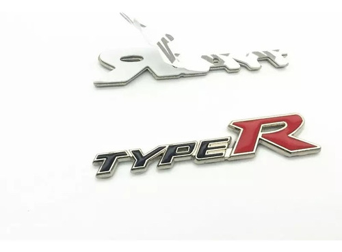 Type R Metalico Emblema Autoadhesivo X 2 Foto 3