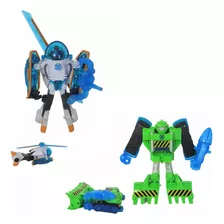Kit 2 Carrinho Rescue Bots Brinquedo Se Transforma Vira Robô