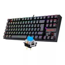 Teclado Gamer Rgb Mecânico Redragon Kumara Preto Switch Azul