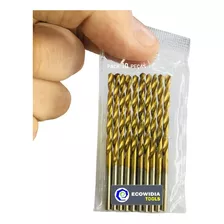 Broca Aço Rapido 3mm Hss Cobertura Titanio Kit 10 Peças