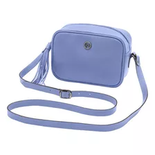 Bolsa Feminina Couro Legítimo Transversal Mariart Titânio Cor Ciano