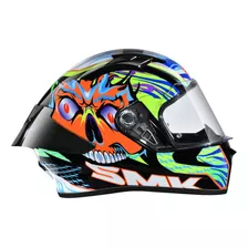 Casco Moto Smk Stellar Skull + Visor Adicional - Omi