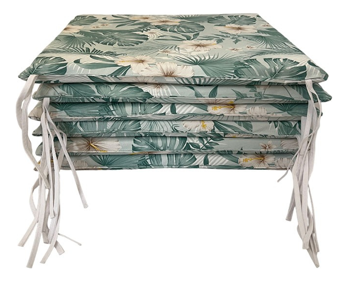 X8 Cubresillas Estampados Ecocuero Almohadon 40x40x3 P/silla