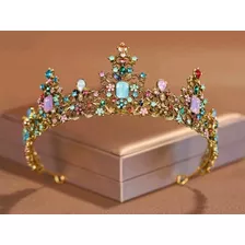 Tiara Multicolor Boda Quinceañera Reina Princesa Corona