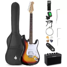 Full Pack Guitarra Donner Dst-100s Sunburst Stratocaster 