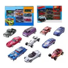 Kit 10 Carrinho De Ferro Hotcars 1:64 Miniaturas Coleção