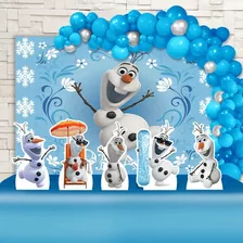 Kit Decoração Festa Infantil Olaf Frozen Com Tela Magica