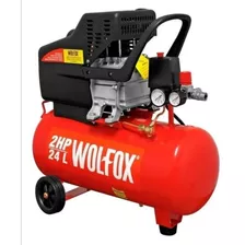 Compresor 24 Litros 2 Hp Wolfox Con Ruedas