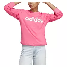 Moletom Feminino adidas Logo Linear Gola Redonda Sem Capuz