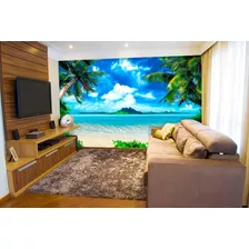 Papel De Parede 3d Paisagem Praia Mar Céu 10m² Npr65