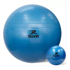 Kit Bolas De Pilates Muvin - 75cm E Overball C/ Bomba - Yoga Cor Azul