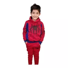 Conjunto Pants Y Sudadera Spider Hombre Araña Man Gorro 
