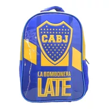 Mochila Boca Jrs La Bombonera Late 12 Cresko Reforzada Color Azul Diseño De La Tela Estampado