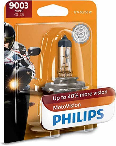 ( 1 ) Foco Halgeno Philips Moto Vision 9003 H4 67/60.5w Foto 2