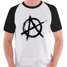 Camiseta Anarquia Anarquismo Símbolo A Camisa Blusa Raglan